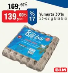 BİLİ BİLİ YUMURTA 30'LU 53-62 G fiyat ve kampanya bilgisi
